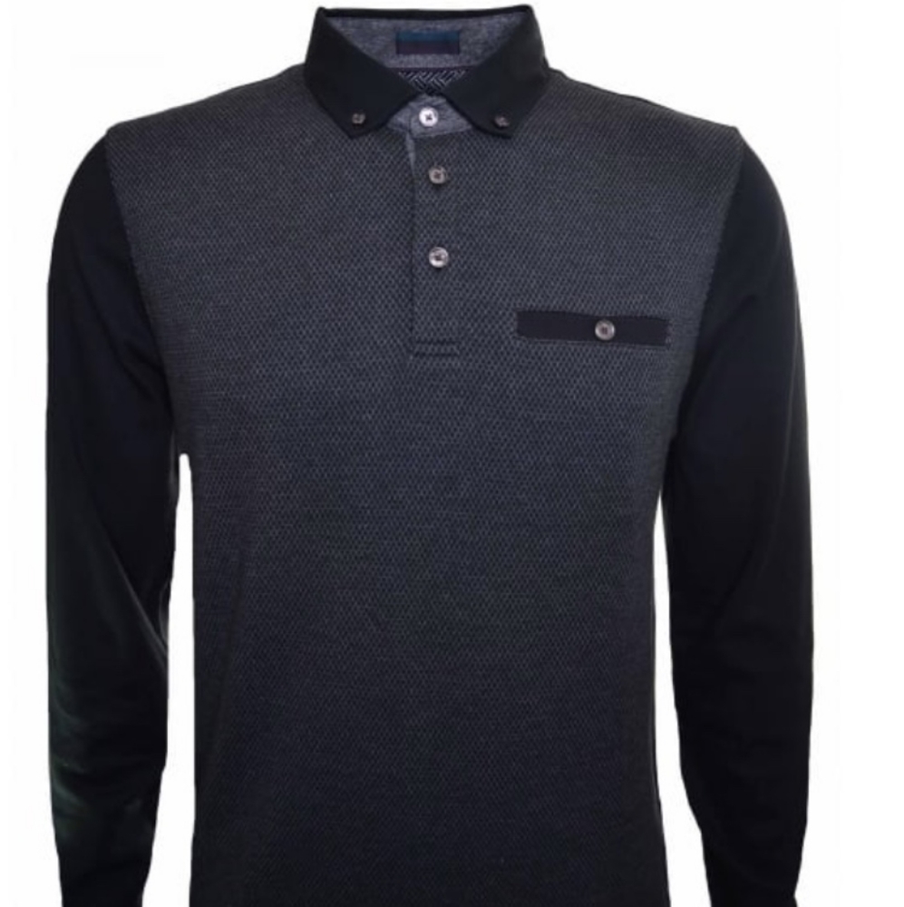 TED BAKER LONDON LONG SLEEVED POLO SHIRT SZ. US 42